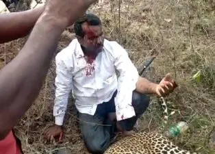 Ailesi için leoparı dizleriyle öldürdü! Hindistan'da dehşet dolu anlar