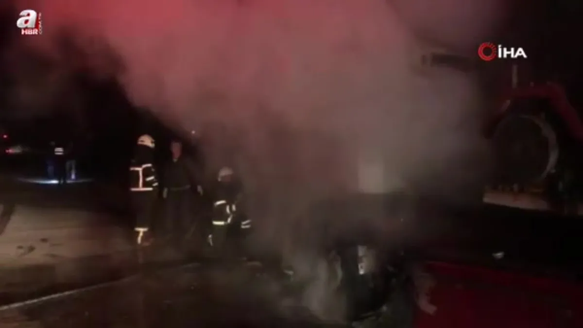 Burdur'da tır yanarak kullanılmaz hale geldi o anlar kamerada