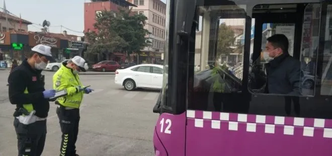 Otobüslerde sivil polislerden Kovid-19 denetimi