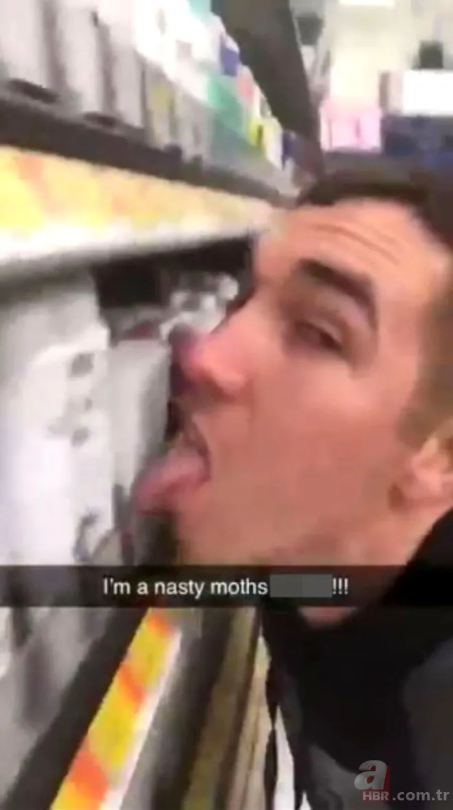 Corona virüse meydan okudu! Marketteki deodorantları yaladı... 5