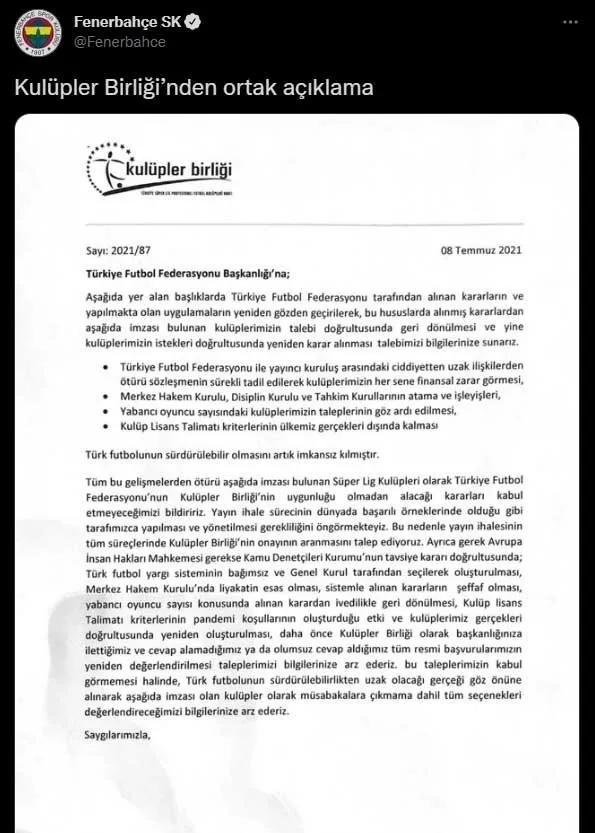 Kulüpler Birliği'nden 'maçlara çıkmama' açıklaması - 3