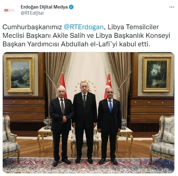 Başkan Erdoğan Akile Salih ve Abdullah el-Lafi’yi kabul etti - 1