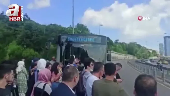 İETT otobüsü Arnavutköy’de arızalandı vatandaşlar yolda kaldı