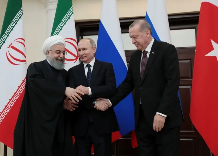 Erdoğan, Putin ve Ruhani zirvesinden kareler