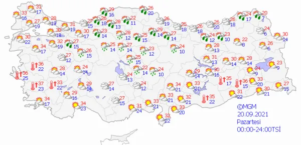 1631806916456.png Meteoroloji'den çok sayıda ile son dakika sağanak yağış uyarısı! Sel ve su baskınlarına dikkat! İstanbul Ankara İzmir'de bu hafta hava durumu nasıl olacak? - 8