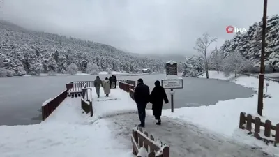 Gölcük Tabiat Parkı buz tuttu