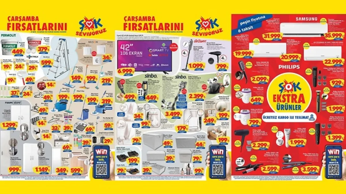 ŞOK 1 Haziran aktüel ürünler kataloğu yayınladı! ŞOK’ta bu hafta Samsung Inverter klima çeşitleri, Tavan ve Duvar Boyası uyguna satışta