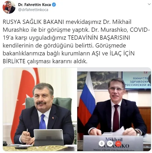 Sağlık Bakanı Fahrettin Koca Rus mevkidaşı ile görüştü - 2