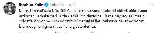 Son dakika: Cumhurbaşkanlığından Güney Kıbrıs'ta camiye Bizans bayrağı asılmasına tepki - 2