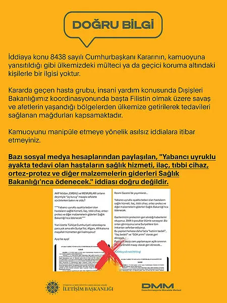 DMM’den yabancı uyruklu hastaların tedavi giderlerine ilişkin açıklama