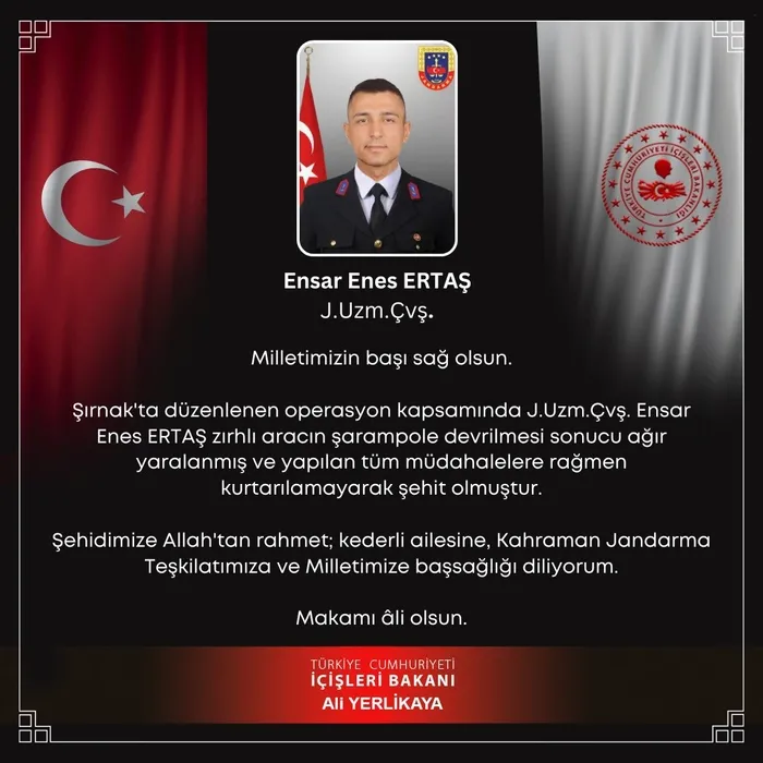 Şırnak'tan acı haber! Askeri aracın devrilmesi sonucu 2 asker şehit oldu, 2 asker yaralandı - 1