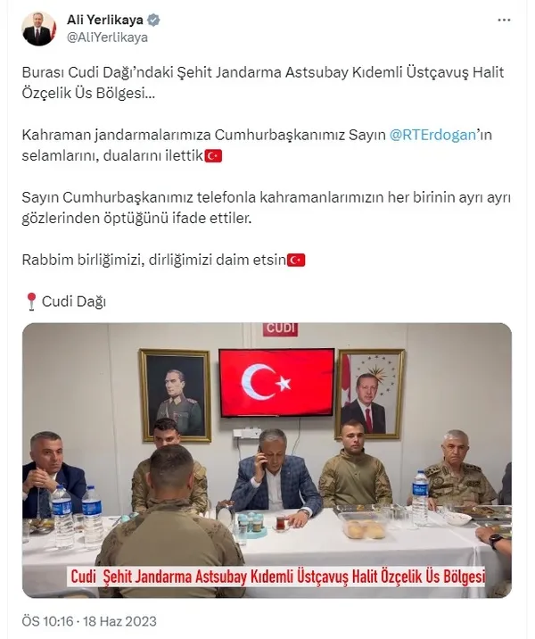Başkan Erdoğan Cudi Dağı Üs Bölgesi’ndeki askerlerle görüştü: Terörle mücadelemizde duruşunuz bu milletin huzuru olacak