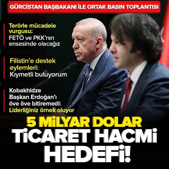 Başkan Erdoğan ile Gürcistan Başbakanı Kobakhidze açıklamalarda bulundu!