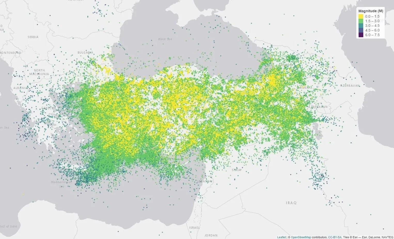 AFAD 10 yıllık deprem haritasını paylaştı! İşte en çok deprem olan iller