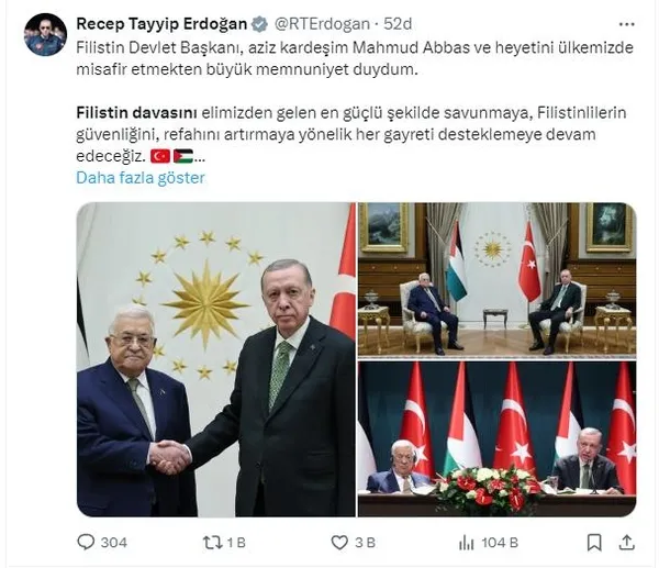 Başkan Erdoğan Filistin Devlet Başkanı Mahmud Abbas’ı kabul etti! Başkan Erdoğan’dan Harem-i Şerif uyarısı: Sonuçları ağır olur