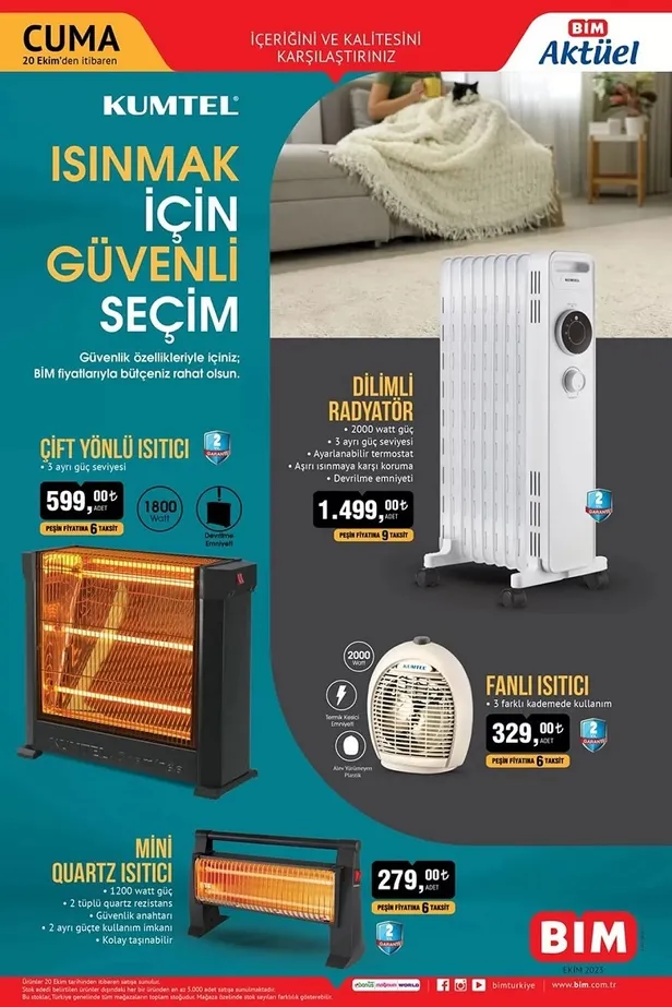 20 Ekim BİM aktüel ürünler kataloğu yayınladı! BİM’de kaşar peynir 169 TL, çay 89,50 TL, ayran 4,90 TL, beyaz peynir 79,50 TL fiyattan satışta