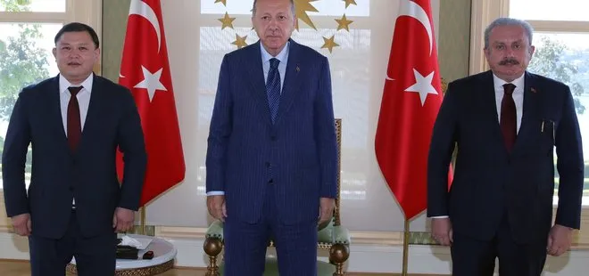 Son dakika: Başkan Erdoğan, Kırgızistan Meclis Başkanı Cumabekov’u kabul etti
