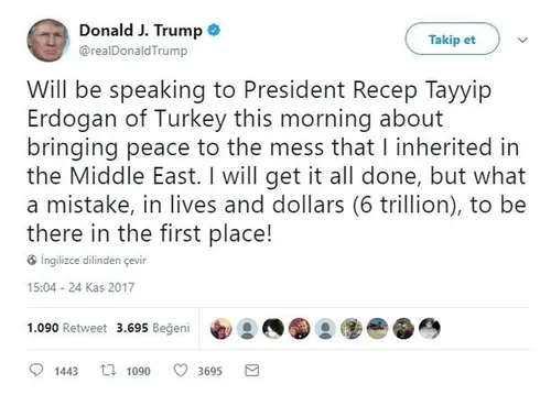 ABD Başkanı Trump, Cumhurbaşkanı Erdoğan’ı aradı