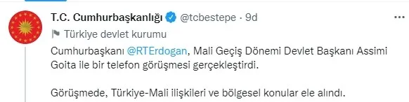 Başkan Erdoğan ile Mali Devlet Başkanı Assimi Goita arasında görüşme! "FETÖ ile mücadelede destek olun" çağrısı - 1