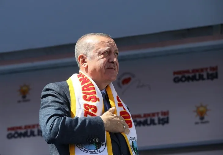Başkan Erdoğan'a Şırnak'ta sevgi seli