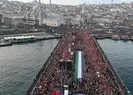 Galata Köprüsünde Gazze için tek yürek
