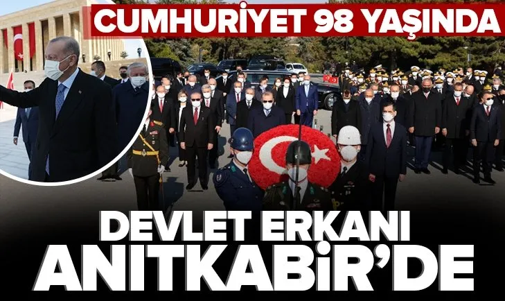 Son dakika: Cumhuriyet 98 yaşında | Başkan Erdoğan ve devlet erkanı Anıtkabir’de