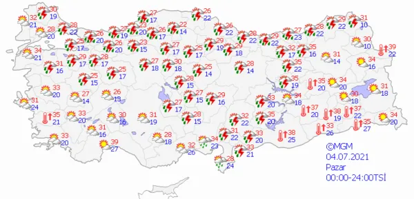 1625238513141.png Meteoroloji Genel Müdürlüğünden çok sayıda ile son dakika sağanak yağış uyarısı! İstanbul ve Ankara için saat verildi! 5 günlük hava durumu - 6