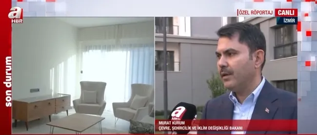 İzmir depreminin yaraları sarılıyor! Çevre Bakanı Kurum ve AK Parti Genel Başkanvekili Yıldırım A Haber’de