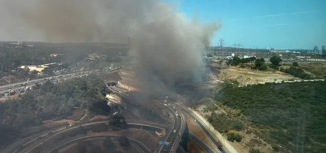 TEM'de korkutan yangın