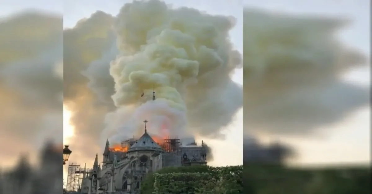 son dakika notre dame katedrali nde yangin