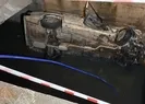 Virajı alamayan otomobil sulama kanalına uçtu