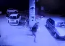 Benzin istasyonunda yangın anları kamerada!