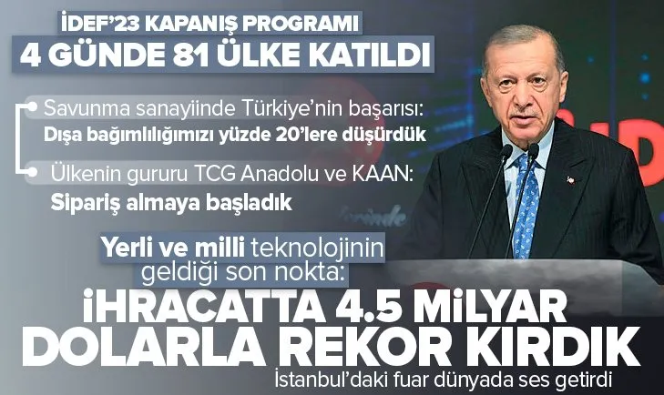 Başkan Erdoğan: 4.5 milyar dolarla rekor kırdık