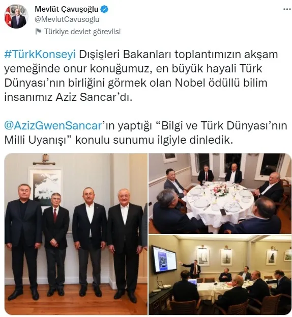Nobel ödüllü bilim insanı Aziz Sancar Türk Konseyi’nin onur konuğu oldu