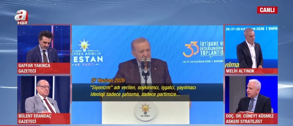 netanyahu-kendi-agziyla-baskan-erdogan-korkusunu-itiraf-etti-batiya-turkiye-dusmanligini-insaa-etme-plani-1782764625720.jpg Askeri Stratejist Doç. Dr. Cüneyt Küsmez, Netanyahu'nun NATO Zirvesi öncesi söylemlerini artırdığını ve bunun temel sebebinin ise Batı'ya ʺTürkiye düşmanlığıʺ inşaa etme olduğunu belirtti. (Foto: A Haber - Ekran Görüntüsü)