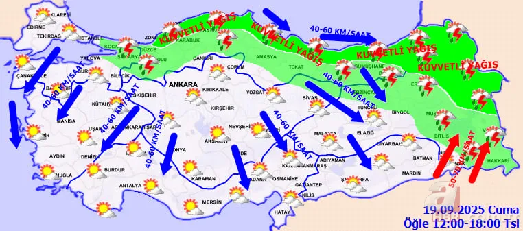 Meteoroloji’den 4 bölge için kuvvetli yağış ve fırtına alarmı! İstanbul’da poyraz sert esecek: Gece soğuğu kapıda! İşte uyarı verilen iller… 19