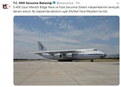 8. Rus uçağı Mürdet'e indi 1 Manşet Son Dakika Havacılık Haberleri | Türk Hava Yolları, Pegasus, Sunexpress, Corendon, Havacılık, Havayolları, Havalimanları, Havaalanları, THY, Hostes, Pilot, Uçak, Kabin memuru, SHGM, DHMİ son dakika s 400 teslimati devam ediyor 8 rus ucagi murdete indi 1563174136487