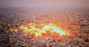 Katil İsrail Gazze’nin er-Rimal Mahallesi’ni yok etti