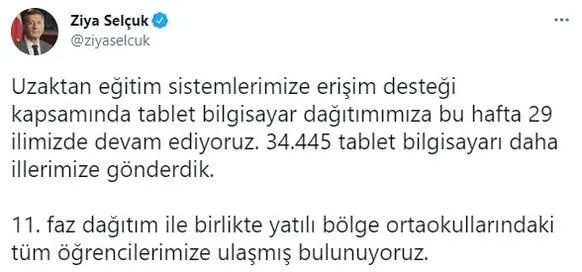 Son dakika: Milli Eğitim Bakanı Ziya Selçuk’tan flaş uzaktan eğitim açıklaması