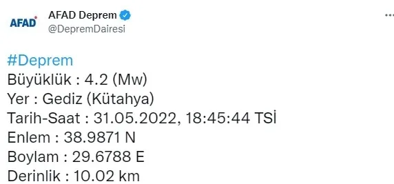Son dakika: Kütahya’da korkutan deprem! - 2