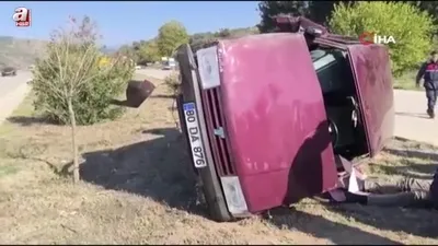 Devrilen otomolin sürücüsü yaralandı