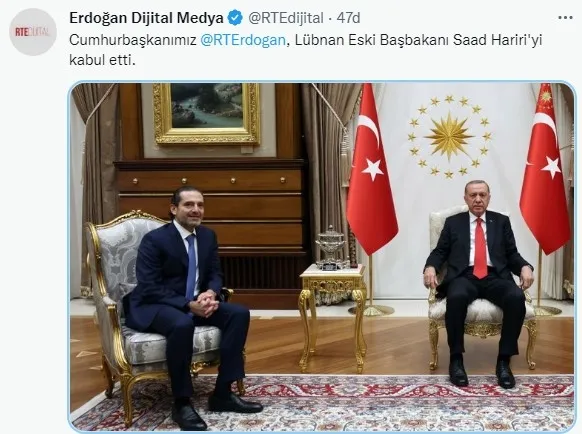baskan-erdogan-lubnan-eski-basbakani-saad-haririyi-kabul-etti-1666987258200.jpg Başkan Erdoğan, Lübnan eski Başbakanı Saad Hariri'yi kabul etti - 1