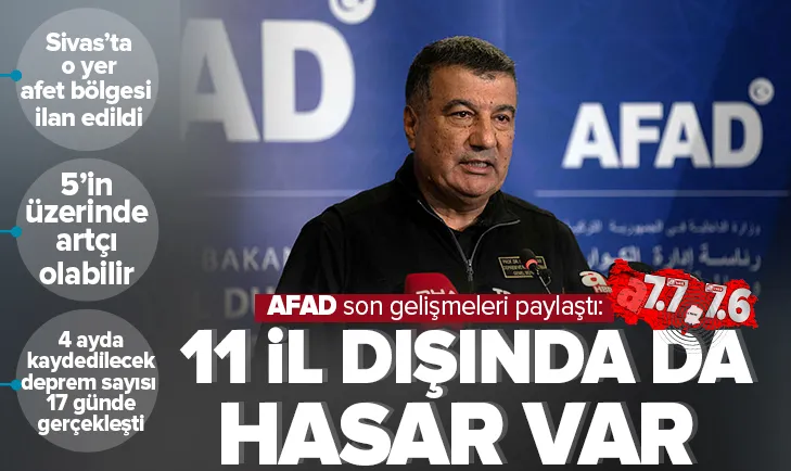 AFAD: 11 il dışındaki bazı ilçelerde de hasar var