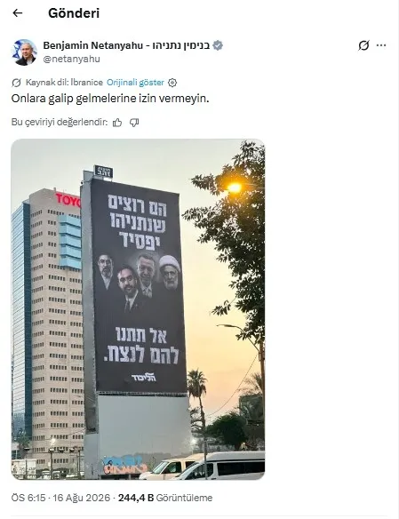 İsrail'de Türkiye korkusu! Netanyahu'nun partisi Başkan Erdoğan'ı hedef aldı - 1