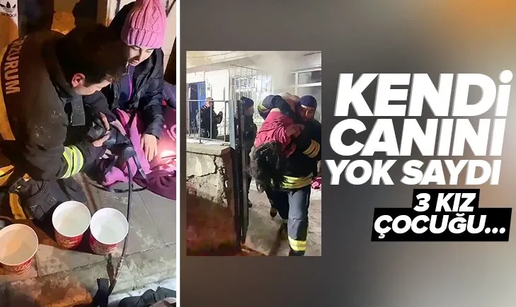 Erzurum’da Agfan ailenin evinde yangın çıktı! Çocuklara kendi oksijen maskesini takan itfaiye eri kalp krizi geçirdi
