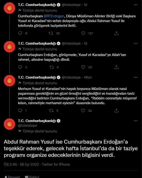 Eski Dünya Müslüman Alimler Birliği Başkanı Yusuf el-Karadavi 96 yaşında vefat etti