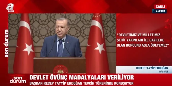 Son dakika: Başkan Erdoğan'dan Devlet Övünç Madalyası Tevcih Töreni'nde önemli açıklamalar - 5