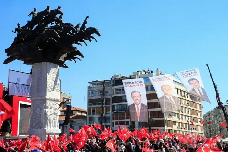 Cumhur İttifakı İzmir'i salladı! İzmirliler Gündoğdu Meydanı'nı hınca hınç doldurdu