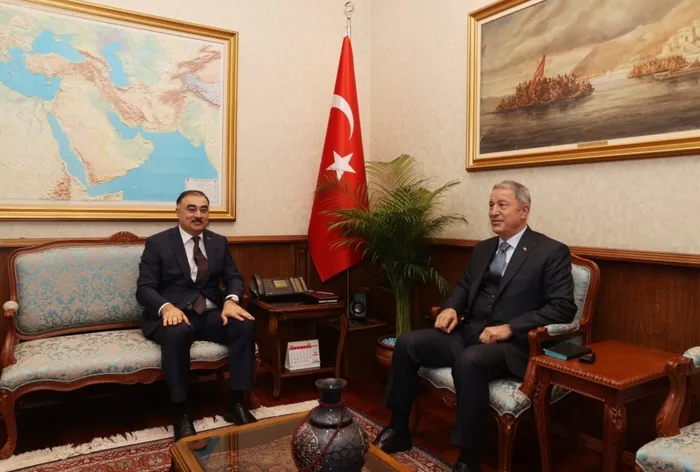 1649344227295.jpg Bakan Hulusi Akar, Azerbaycan’ın Ankara Büyükelçisi Reşad Mammodov ile görüştü - 1