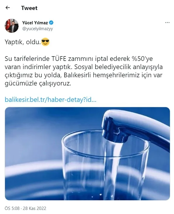 AK Partili Belediye'den suya yüzde 50 indirim! Yücel Yılmaz güzel haberi böyle duyurdu: Yaptık oldu - 4
